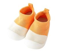 Generisch Kinder Freizeitschuhe Mesh mit weicher Sohle für Babys Kleinkinder als atmungsaktive Slip-On Sportschuhe Bequeme Socken-Schuhe (Orange, 21 Toddler)