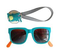 Generisch Kinder Sonnenbrille Faltbar Mit Band Und Etui, 12,5x4,8 Cm PC-Rahmen Im Koreanischen Color-Block-Stil, Sonnenschutz Für Babyaugen, UV-Schutzbrille Mit Lanyard Für Und Mädchen