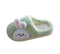 Generisch Kinder Winter warme Hause warme Hausschuhe 3D Cartoon Druck Kinder Hause Hausschuhe (Green 31.5 Little Child)