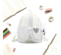 Generisch Kindergarten Backpack Dot Lace Aesthetic - Adjustable Bookbag | | Cute Princess School Bag For Girls & Kids; Lightweight Aesthetic With Adjustable Straps For Travel