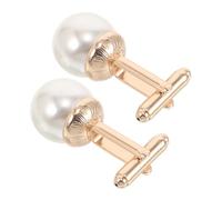 Generisch Klassische Perlenmanschettenknöpfe 2 Stück Herren aus Zinklegierung für Französische Hemden Vielseitiges Accessoire für Hochzeit und Business