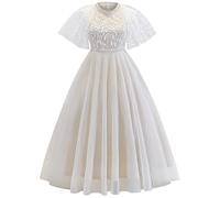 Generisch Kleid Mädchen, Elegantes LangäRmeliges Spitzenkleid FüR Mädchen Perfekt FüR Geburtstagsfeiern Und Den Alltag