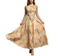 Generisch Kleider Damen Sommer, Elegantes Kleid Damen, MüHeloses FließEndes Boho Midikleid Mit Abstrakten Mustern FüR Den Strand