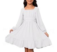 Generisch Kleider Für Mädchen, Mädchenkleider Lässiges LangäRmeliges RüCkenfreies Kleid Mit Taillenband FüR DraußEn Sommer FrüHling Herbst
