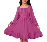 Generisch Kleider Für Mädchen, Mädchenkleider Lässiges LangäRmeliges RüCkenfreies Kleid Mit Taillenband FüR DraußEn Sommer FrüHling Herbst