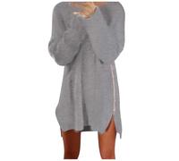 Generisch Kleidung Damen, Schwarzes Kleid, Winterkleider Damen Elegante Strickkleid Langarm Pullover Kleid Winter Pulloverkleid Kleider Longpullover Herbst Minikleid Wollkleid Winterkleidung Freizeit