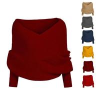 Generisch Knitted Scarf with Sleeves for Women,Knitted Sweater Scarf with Sleeves,Fall Winter Warm Scarf Wrap Shawl Scarves (Dark red,One size)