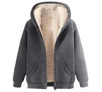 Generisch kochjacke herren Fleecejacke Herren übergangsjacke Kapuzenjacke Mit Taschen Einfarbiger Fleece Sweatjacke Mit Kapuze Blouson Warm Winterjacke Bequem Fit Softshelljacke