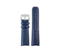 Generisch Kompatibel mit der CITIZEN Blue Angel Herren-Radio-Wave-Uhr AT8020-54L/8020-03L/JY8078, gebogenes Ende, echtes Lederarmband, Armband 22 23(Blue X silver,23mm)