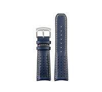 Generisch Kompatibel mit der CITIZEN Blue Angel Herren-Radio-Wave-Uhr AT8020-54L/8020-03L/JY8078, gebogenes Ende, echtes Lederarmband, Armband 22 23(Blue yellowXsilver,22mm)