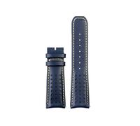 Generisch Kompatibel mit der CITIZEN Blue Angel Herren-Radio-Wave-Uhr AT8020-54L/8020-03L/JY8078, gebogenes Ende, echtes Lederarmband, Armband 22 23(Blue yellow no clasp,23mm)