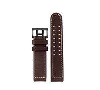 Generisch Kompatibel mit Hamilton Khaki Aviation Watch H77616533 H70615733 Uhrenarmband aus echtem Leder Jazz Field Herrenarmband 20 22 im Militärstil(A Darkbrown white bk,20mm)