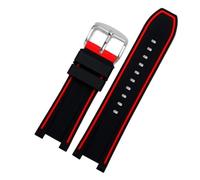 Generisch Kompatibel mit Hamilton Manta Ray H787160 H786150 Uhrenarmband Notch Khaki Navy Series 26mm(Black Red-Steel)