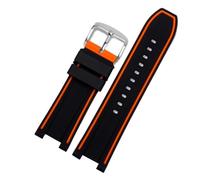 Generisch Kompatibel mit Hamilton Manta Ray H787160 H786150 Uhrenarmband Notch Khaki Navy Series 26mm(Black orange-Steel)