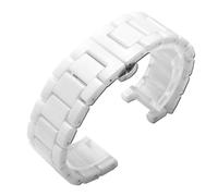 Generisch Konkaves Keramikarmband, 20 x 11 mm, 18 10, 16 8 m, kompatibel mit Omega GC Guess Dior Pasha Notch-Armband for Herren und Damen(WHITE,20.12mm)
