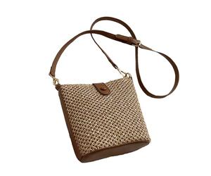 Generisch Korbtaschen Damen, Strohtaschen Damen Sommer Boho Geflochten Strandtasche Schultertasche Mit Reißverschluss Moderne Korbtasche Umhängetasche Geflochten Stroh Tasche Strand Häkeltasche