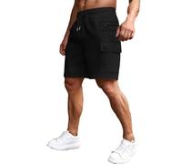 Generisch kurze cargo hosen herren, 3/4 Hose Herren Kurze Sommer Dreiviertel Cargo Shorts Mit Taschen Sport Sportshorts Freizeithose Wandern Wandershorts Used-Look Freizeit Cargohose Bermuda