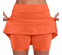Generisch Kurze Hose Damen Leichte Sommer Shorts Bequeme Wanderhose Luftig Jogginghose Casual Radlerhose Figurbetont Kurze Sporthose Yogahose High Waist Stretchhose Strandhose (A05 Orange,XL)