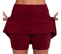 Generisch Kurze Hose Damen Leichte Sommer Shorts Bequeme Wanderhose Luftig Jogginghose Casual Radlerhose Figurbetont Kurze Sporthose Yogahose High Waist Stretchhose Strandhose (A14 Wine,XL)