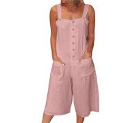 Generisch Kurzer Jumpsuit Damen Sommer Casual Playsuit Elegant Overall Lose Kurzarm Einteiler Latzhose mit Taschen Romper Klassisch Streifen Sommerhose Frauen Catsuit Bodysuit