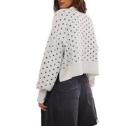 Generisch Kurzer Strickpullover mit niedlichem Schmetterlings Jacquard Locker Geschnittener Rundhals Strickpullover