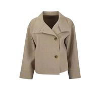 Generisch Kurzer Wollmischungsmantel mit Stehkragen für Damen - Kurzer Wollmantel mit Knöpfen für den Alltag