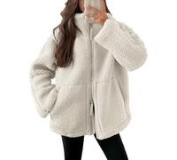 Generisch Kuscheljacke Damen Jacke Damen Herbst Übergangsjacke Für Kühle Tage Jacke Elegant Teddyjacke Langarm Für Täglichen Hoodie Thermisch Herbstjacke Flauschig Beige L