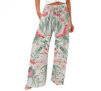 Generisch Labor Day Deals of The Day Women Weite Sommerhose Damen Leicht Und Luftig High Waist Strandhose Lang Freizeithose Sommer Palazzo Hose Bequem Stoffhose Angebote des Tages Heute Sale