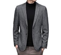 Generisch Lässiger Herren Blazer, Zwei Knöpfe, Wollblazer, Formelle Business Anzugjacke, Gemütliche, Warme Winterjacke Mit Schottenmuster, Smokingjacke Für Abschlussball, Party, Hochzeit, Banket