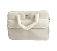 Generisch Laptop Hülle aus Oxford Stoff, White 15 TO 15.6 INCHES | Stoßdämpfende Polsterung, weich gefütterte Schutzhülle, geräumige Tasche für 11 Zoll 13 14 15 15, 6 Zoll