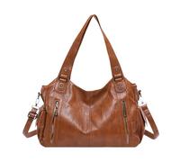 Generisch Large Tote Bag, Fashion Shoulder Bag, PU Leather, Braun, Stylish Work Bag, Spacious for Women