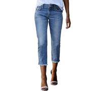 Generisch Latzhose Damen Jeans Capri Sommer 3/4 Jeanshose Kurze Caprihose High Waist Sommerjeans Skinny Fit Hohe Taille Denim Hose Sommerhose Leicht Ripped Jeanshosen Primeday