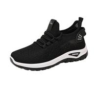 Generisch Laufschuhe Damen Sommerschuhe Damen Breite Füße Bequeme Shoes Chunky Casual Frühling Orthopädische Sportlich Leichte Fitnessstudio Tennisschuhe Running Joggingschuhe schwarz 40