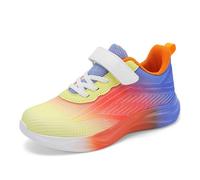 Generisch Laufschuhe für Mädchen, leicht, atmungsaktiv, Mesh-Sneaker für Kinder, Bequeme, sportliche Wanderschuhe, rutschfest, lässig, Sportschuhe (Yellow, 31.5 Little Child)