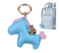 Generisch Leder Pferds Schlüsselanhänger, 8.8x7.5x1cm PU-Leder Cartoon Tieranhänger Mit Metall-Schlüsselanhängers Für Autoschlüssel, Rucksack, Geldbörse, Tasche, Autoschlüssel, Zubehör