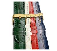 Generisch Leder-Uhrenarmband 18 mm 19 20 21 22 24 26, Alligator-Prägung, Uhrenarmband for Männer und Frauen, goldene Schnalle(Black-C,22mm)