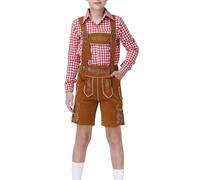 Generisch Lederhosen Kinder Oktoberfest Outfit Kinder, Kurze Trachtenhose Im Landhaustil Hochwertige Verarbeitung Mit Stickerei Und Brotzeitfalte