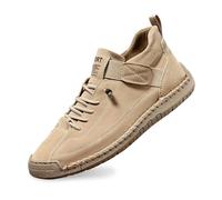 Generisch Lederschuhe Herren Damen Lederstiefel Leder Kurzstiefel Freizeit Trekkingstiefel Leicht Bequem Walkingschuhe Slip On Outdoorschuhe Mode Retro Flache Schuhe Freizeitschuhe