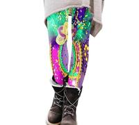 Generisch Leggings Damen Hohe Taille Freizeithose Karneval Yogahose Kompression Leicht Trousers Stretch Damenhose Bequeme Freizeit Hosen Party Sporthose Weiche Festliche Leggings Lila XXL