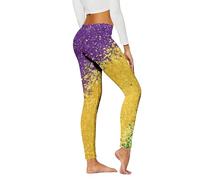 Generisch Leggings Für Damen Fasching Karneval Trousers Blickdicht Freizeithose Bequeme Hosen Weiche Leggings Festliche Stretch Damenhose Party Freizeit Yogahose Leicht Sporthose Gelb M
