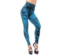 Generisch Leggings Jeansoptik, Jumpsuit Jeans Damen, Skinny Faux Jeans Classic High Slim Denim Leggings Hose Weiße Hose Große Größen, Angebote des Tages Heute Sale Bekleidung
