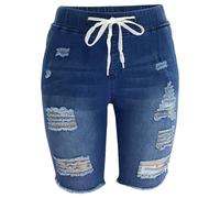 Generisch Leichte Sommerjeans Damen, Jeans Schlaghose Damen, Sommerb Hoher Elastizität Denim Hose In Mäßiger Waschung Shorts Kurz, Blitzangebote des Tages Aktuell