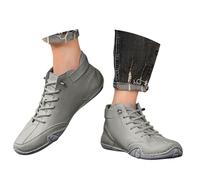 Generisch leichte Sommerschuhe Herren Barfußschuhe Herren Wanderschuhe Damen Breite Füße Barfuss Schuhe Sommer Orthopädische Sommerschuhe Leder Mit Klettverschluss Für Outdoor Grau 44