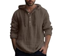 Generisch Leinen Hemden Herren, Herrenhemden Langarm Sommer Hemd Regular Fit Freizeithemden Mode Lose Strand Hemden Urlaub Klassiker Freizeit Herrenhemd Atmungsaktiv Baggy Elegant Leinen Shirt Herren