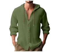 Generisch Leinenhemd Herren, Herren Hemd Langarm Männer Freizeithemd Regular Fit Strand Sommerhemd Mit Button Urlaub Klassiker Freizeit Herrenhemd Atmungsaktiv Baggy Elegant Hemd Leinen Herren