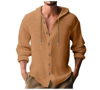 Generisch Leinenhemd Herren, Herren Hemden Langarm Casual Sommer Strand Leinen Shirt Weicher Bequem Freizeithemd Urlaub Klassiker Freizeit Herrenhemd Atmungsaktiv Baggy Elegant Freizeithemd Herren