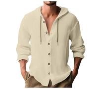 Generisch Leinenhemd Herren Langarm, Herren Hemd Freizeithemden Täglich Casual Regular Fit Sommerhemd Mit Button Urlaub Klassiker Freizeit Herrenhemd Atmungsaktiv Baggy Elegant Freizeithemd Herren