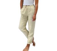 Generisch Leinenhose Damen Warehouse Deal Trousers for Women Weisse Hose Bequeme Hose Damen leichte Sommerhose mädchen Umstandsmode Leinenhose Outdoorhose Meine bestellungen anzeigen 2025 Hosenrock