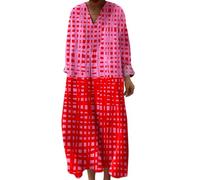 Generisch Leinenkleider Damen Sommer, Bekleidung Damen, Strandkleid Lang Maxikleider V Ausschnitt Sommerkleider Leicht Und Luftig Boho Kleid Elegante Midikleid Freizeitkleid, Meine Bestellungen 2025