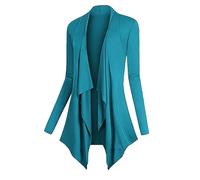 Generisch Long Cardigan Damen Elegant | Strickjacke Damen Lang Große Größen | Sommerjacke Leicht Longstrickjacke Bolero Jacke Langarm Feinstrickjacke Dünne Mantel Feinstrick Strickmantel Langarmshirt